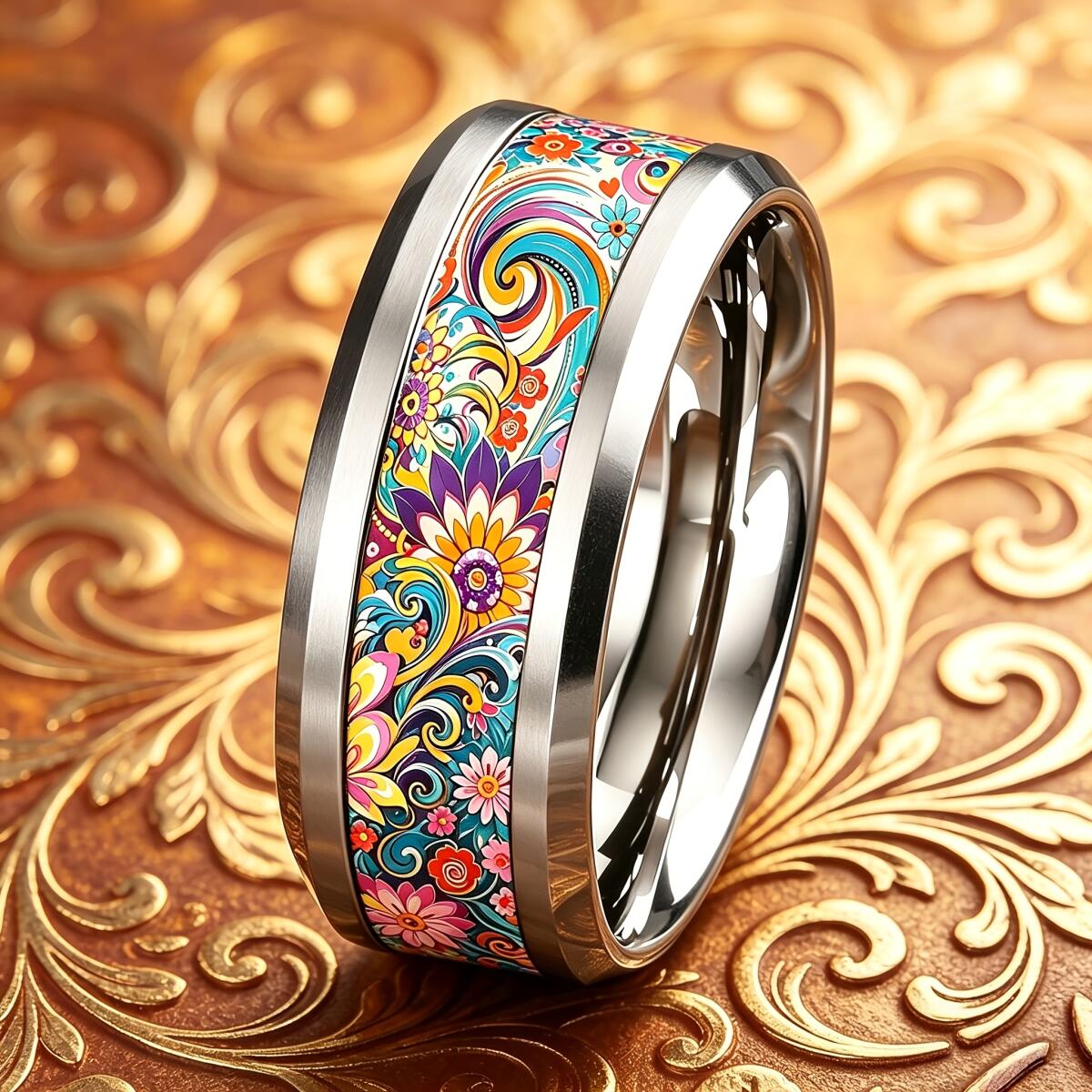 Gymnastic Ring - Anillo bohemio colorido con diseño de